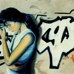 Spray can art girl - Huile sur toile - 1991 - 130 cm x 89 cm - (vendu/sold)