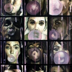 Bubblegum - Huile sur toile - Assemblage de 12 formats 30 cm x 30 cm - (90 cm x 120 cm) - 2012 -